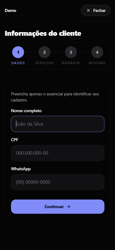 Primeira etapa do agendamento