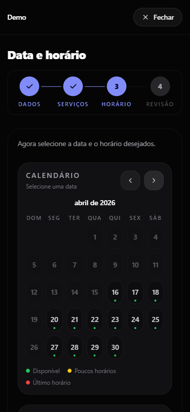Terceira etapa do agendamento